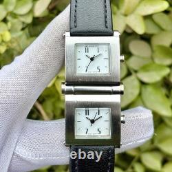 Rare Vintage AL Cobra Double Square Dial Swiss Made Men's Quartz Watch AC2016L