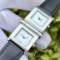 Rare Vintage AL Cobra Double Square Dial Swiss Made Men's Quartz Watch AC2016L