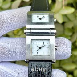 Rare Vintage AL Cobra Double Square Dial Swiss Made Men's Quartz Watch AC2016L