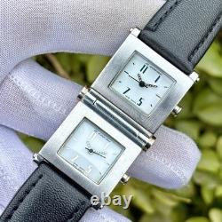 Rare Vintage AL Cobra Double Square Dial Swiss Made Men's Quartz Watch AC2016L