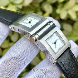 Rare Vintage AL Cobra Double Square Dial Swiss Made Men's Quartz Watch AC2016L