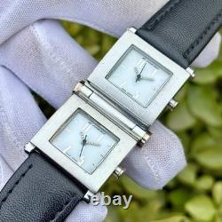 Rare Vintage AL Cobra Double Square Dial Swiss Made Men's Quartz Watch AC2016L