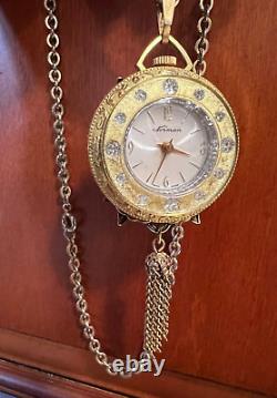 Rare Vintage Antique Norman Swiss Made Watch Lady Portrait On The Other Side