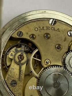 Rare Vintage Antique Pocket Watch Omega? 15 Jewels 1913 Military Swiss