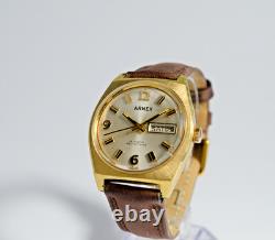 Rare Vintage Arnex Automatic AS 2066 Swiss 25 Jewel Day-Date Luxury Watch