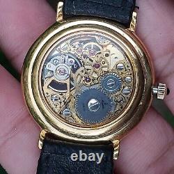 Rare Vintage Aroma Swiss Skeleton Collector Manual Winding Watch 33mm