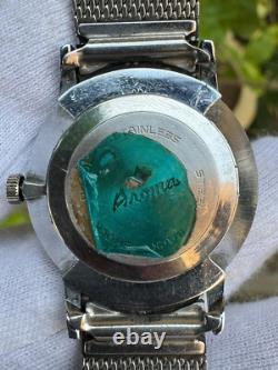Rare Vintage Aroma Tiger Eye Stone Dial Manual Winding Swiss Made Watch 31MM
