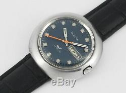 Rare Vintage BULOVA King Diver Day Date Automatic Swiss Mens Wrist Watch 1970