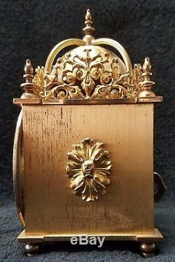 Rare Vintage Brass Swiza 8 Day Travel Alarm Clock Made in Swiss