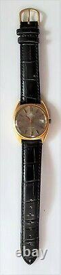 Rare Vintage Bucherer Swiss 1806 21 Jewel Adj. 3 Automatic Gold Watch Gray Dial