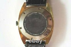 Rare Vintage Bucherer Swiss 1806 21 Jewel Adj. 3 Automatic Gold Watch Gray Dial