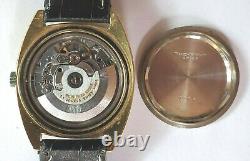 Rare Vintage Bucherer Swiss 1806 21 Jewel Adj. 3 Automatic Gold Watch Gray Dial