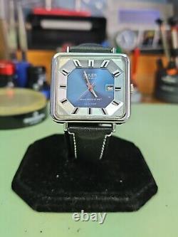 Rare & Vintage Buler DresslCasual Watch WithDate Blue Dial Swiss Made
