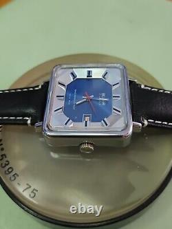 Rare & Vintage Buler DresslCasual Watch WithDate Blue Dial Swiss Made