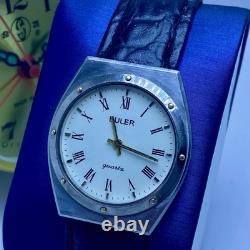 Rare Vintage Buler Swiss Quartz Watch Roman Numerals Tissot PRX Style