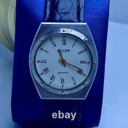 Rare Vintage Buler Swiss Quartz Watch Roman Numerals Tissot PRX Style