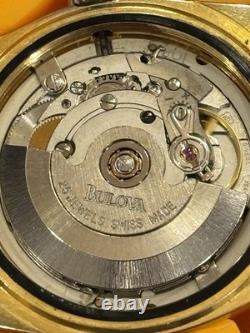 Rare Vintage Bulova 97C22 President ETA 2836-2 Swiss Automatic Gold Capped