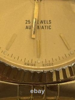 Rare Vintage Bulova 97C22 President ETA 2836-2 Swiss Automatic Gold Capped