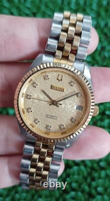 Rare Vintage Bulova Computer Dial Automatic 25 Jewels MID Size Swiss Made Watch