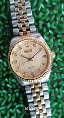 Rare Vintage Bulova Computer Dial Automatic 25 Jewels MID Size Swiss Made Watch