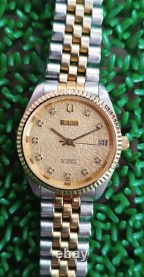 Rare Vintage Bulova Computer Dial Automatic 25 Jewels MID Size Swiss Made Watch
