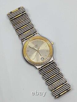 Rare Vintage Bulova Swiss Steel Two Tone Ladies Quartz Watch