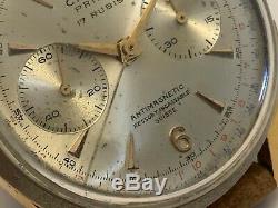 Rare Vintage CAUNY Prima Chronograph Swiss Watch LANDERON 248 size 37mm