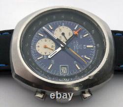 Rare Vintage CHRONOGRAPH LEMANIA Automatic Date Swiss Wristwatch Steel Case