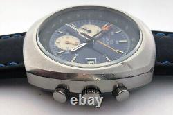 Rare Vintage CHRONOGRAPH LEMANIA Automatic Date Swiss Wristwatch Steel Case