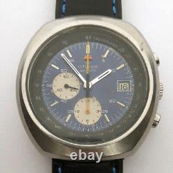 Rare Vintage CHRONOGRAPH LEMANIA Automatic Date Swiss Wristwatch Steel Case