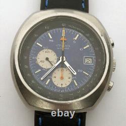 Rare Vintage CHRONOGRAPH LEMANIA Automatic Date Swiss Wristwatch Steel Case