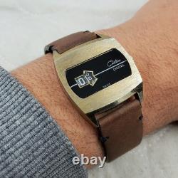 Rare Vintage Chateau Digital Jump Hour Mechanical Handwind Swiss Men's Watch