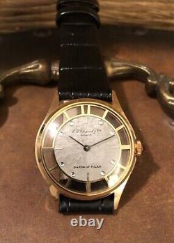 Rare Vintage Chopard Movement Manual Wind In GF Skeleton Back Swiss Made Watch