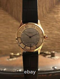 Rare Vintage Chopard Movement Manual Wind In GF Skeleton Back Swiss Made Watch