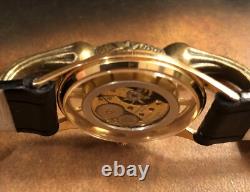 Rare Vintage Chopard Movement Manual Wind In GF Skeleton Back Swiss Made Watch