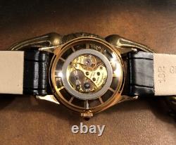 Rare Vintage Chopard Movement Manual Wind In GF Skeleton Back Swiss Made Watch