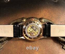 Rare Vintage Chopard Movement Manual Wind In GF Skeleton Back Swiss Made Watch