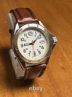 Rare Vintage Colt Outback Swiss Made Wrist SS Watch Genuine Leather Band