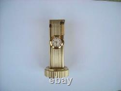 Rare Vintage Cygnus Gold Plated Petrol Table Cigarette Lighter Watch Swank Swiss