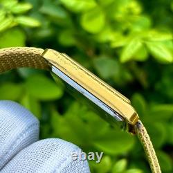 Rare Vintage Cyma Tank Shape Sand Textured Dial Swiss Made Men Quartz Watch 803