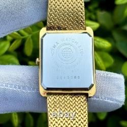 Rare Vintage Cyma Tank Shape Sand Textured Dial Swiss Made Men Quartz Watch 803