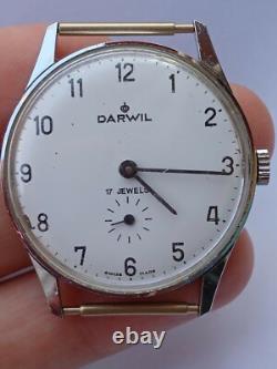 Rare Vintage DARWIL 17 Jewels Swiss