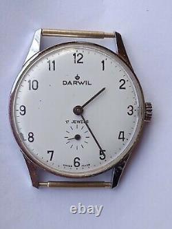 Rare Vintage DARWIL 17 Jewels Swiss