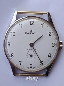 Rare Vintage DARWIL 17 Jewels Swiss