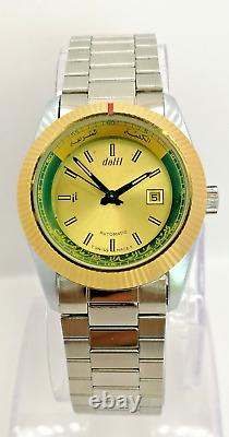 Rare Vintage Dalil Golden Dail Muslim 32MM Automatic unisex wrist Watch SWISS
