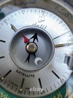 Rare Vintage Dalil Muslim Satellite Automatic Date Watch ETA 2824-1 Swiss Made