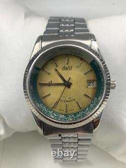 Rare Vintage Dalil Watch II Golden Dail Muslim 37mm Automatic Mens Swiss Mecca