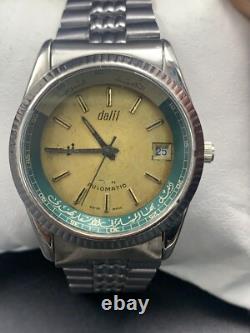 Rare Vintage Dalil Watch II Golden Dail Muslim 37mm Automatic Mens Swiss Mecca