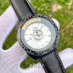 Rare Vintage Dalil World Time NOS Mecca Direction Manual Winding Swiss Men Watch
