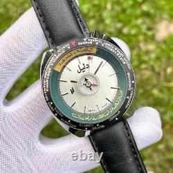 Rare Vintage Dalil World Time NOS Mecca Direction Manual Winding Swiss Men Watch